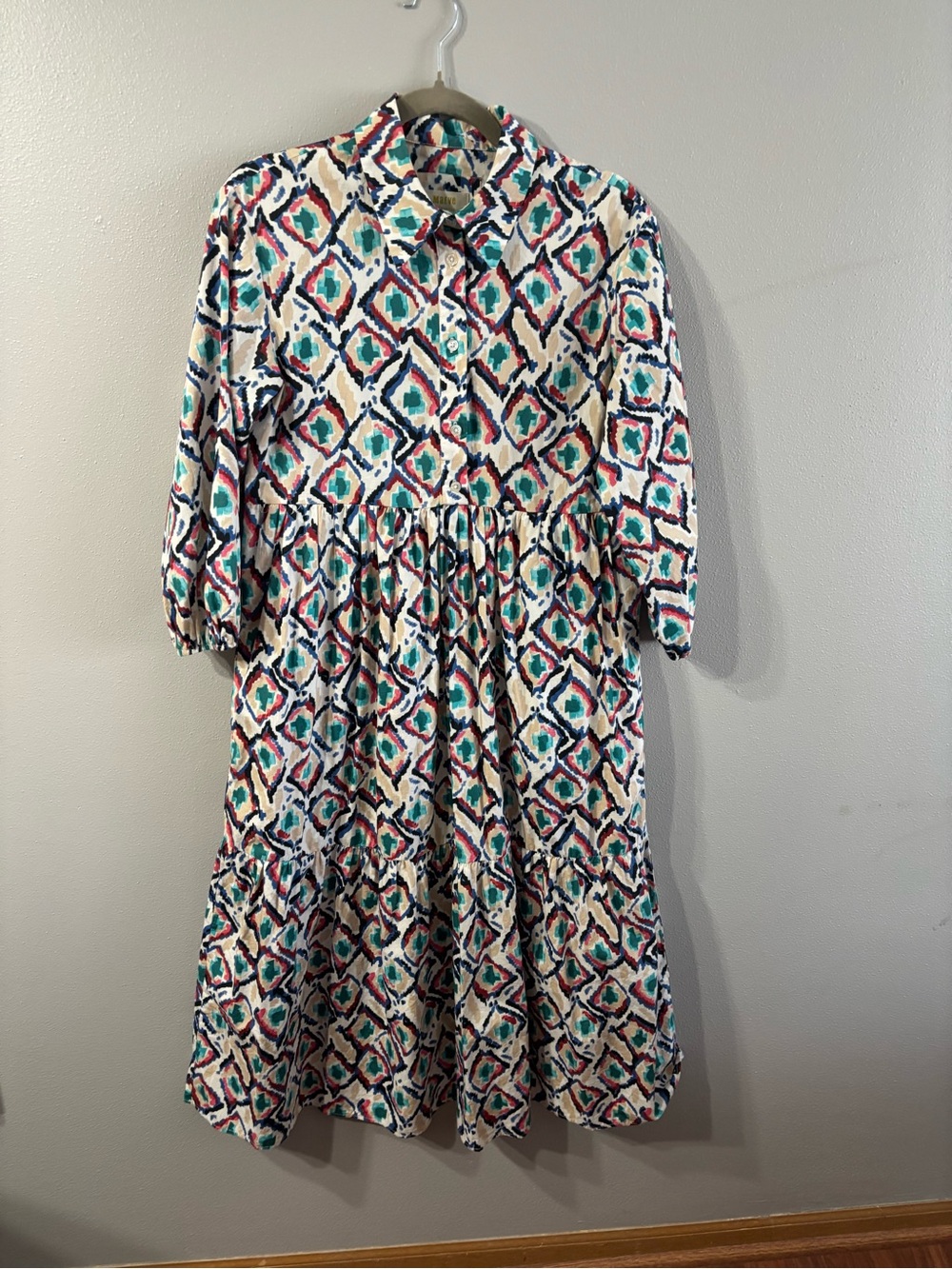 Anthropologie Cream Maxi Dress with Pockets. 19” Ptp 46” length